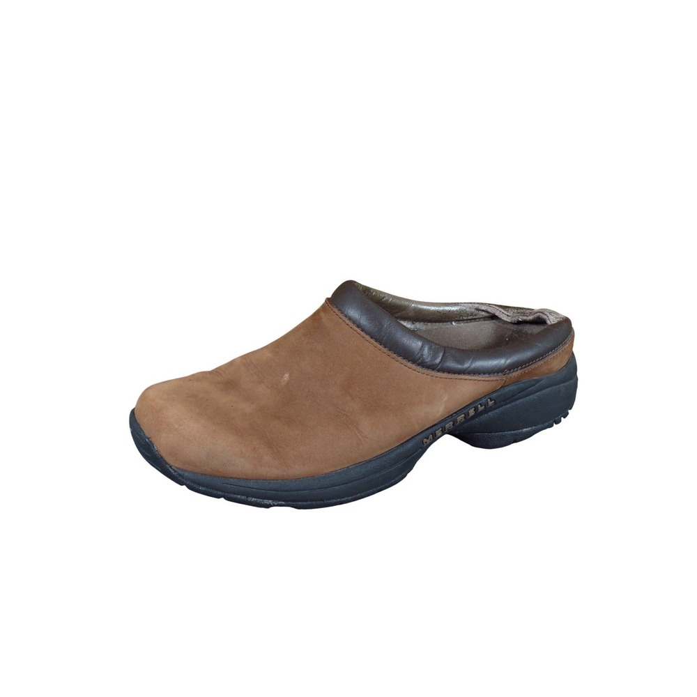 Merrell Jungle Primo Womens Clogs Size 9.5 Walking Shoes Dark Brown Leather